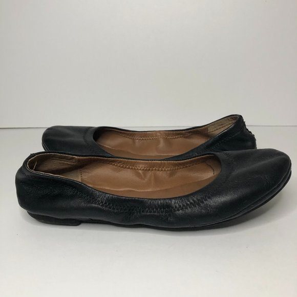 Lucky Brand Comfy Black Leather Emmie Ballet Flats Feminine Classic Trending - Picture 6 of 10